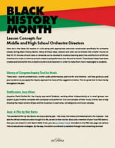 Black History Month Lesson Concepts for Orchestra Directors Orchestra sheet music cover